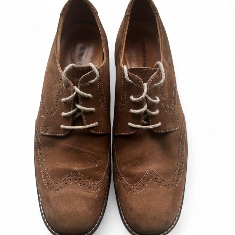 Men's Johnston and Murphy sheepskin shoes size‎ 12 EUC brown